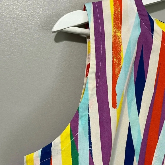 Kate Spade Saturday Sleeveless Abstract Striped Cotton Top - Picture 4 of 12